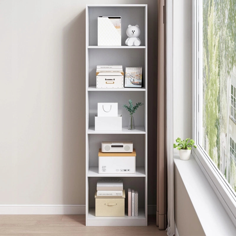 Libreria alta bianca con ripiani, moderna, stile loft, 182 cm