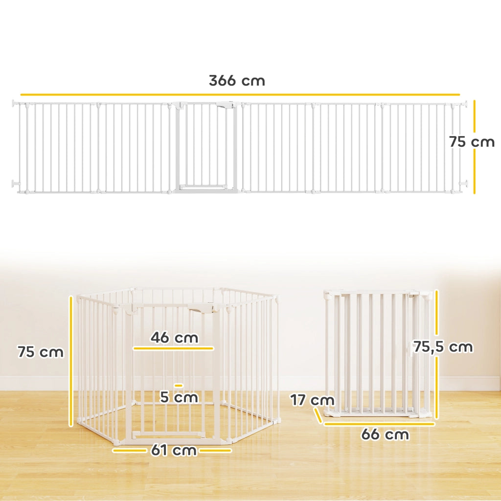 Recinto Sicurezza per Bambini e Cani ¨C Minimal ¨C 6 Pannelli 61x75 cm Bianco