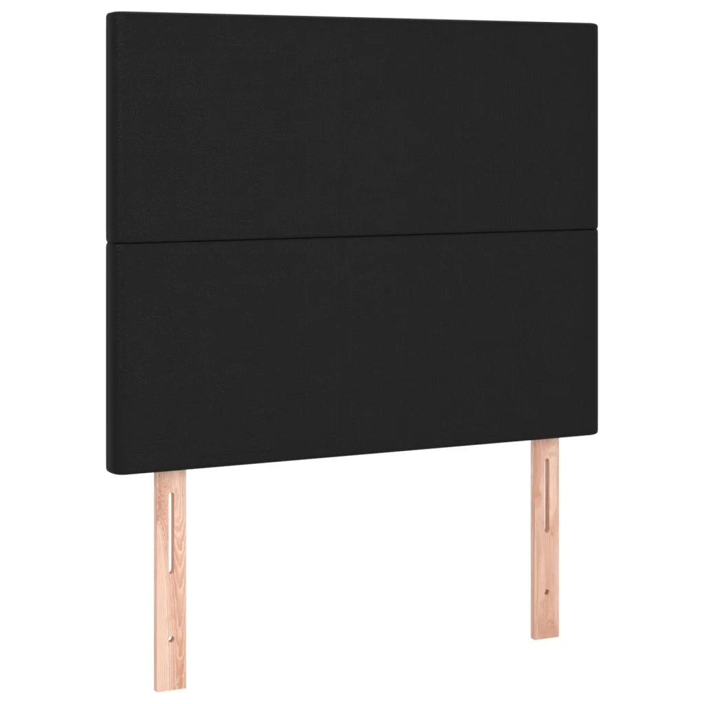 Giroletto a Molle con Materasso e LED Nero 90x190 cm Similpelle