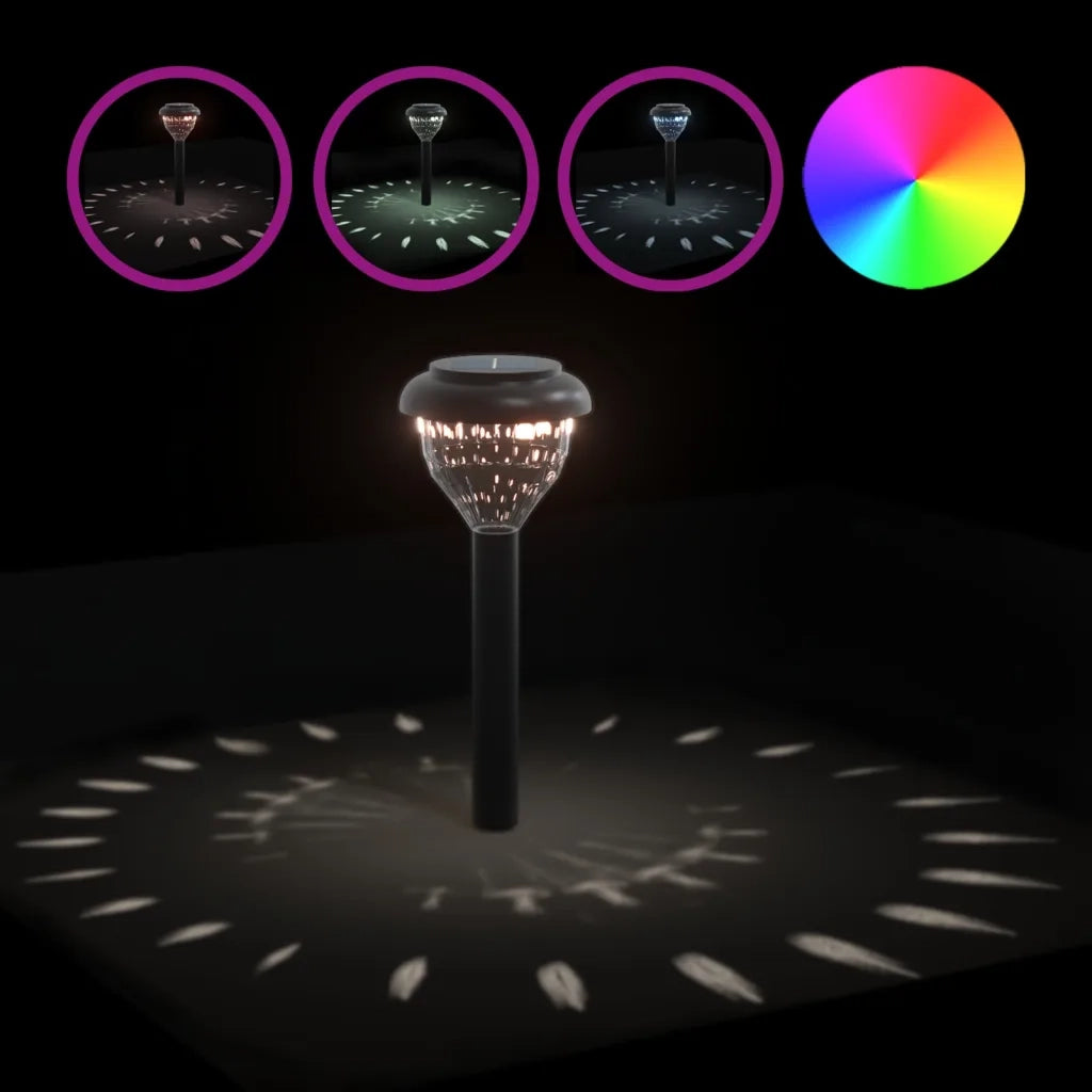 Luci Solari per Percorsi con Picchetti 4 pz Bianco Caldo ed RGB 4008189