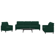 Set di Divani 4 pz con Cuscini Verde scuro in Velluto