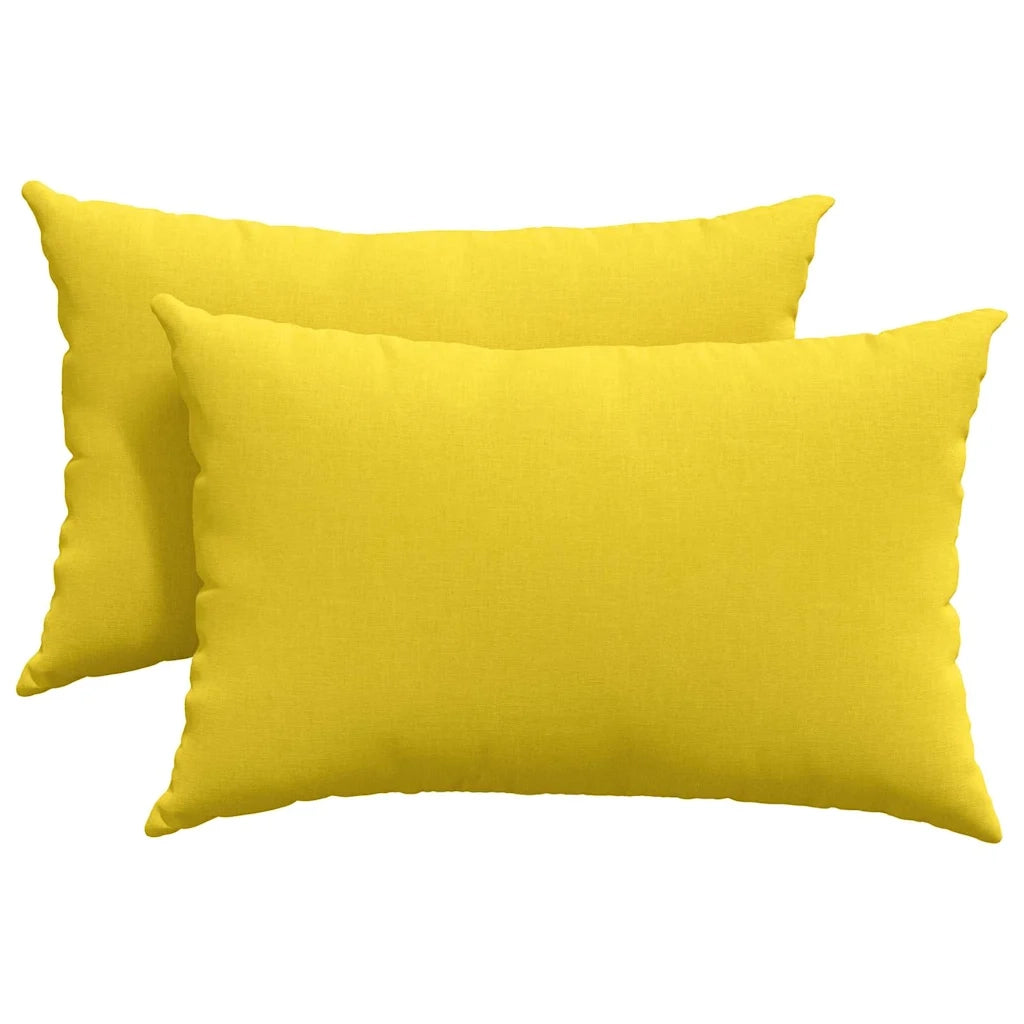 Cuscini da Divano 2 pz-Set di 2 Cuscini per Sofa Giallo Chiaro 60 x 40 cm Tessuto