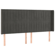 Testiera | Testata ad Orecchio GrigioScuro 183x16x118/128 cm in Velluto
