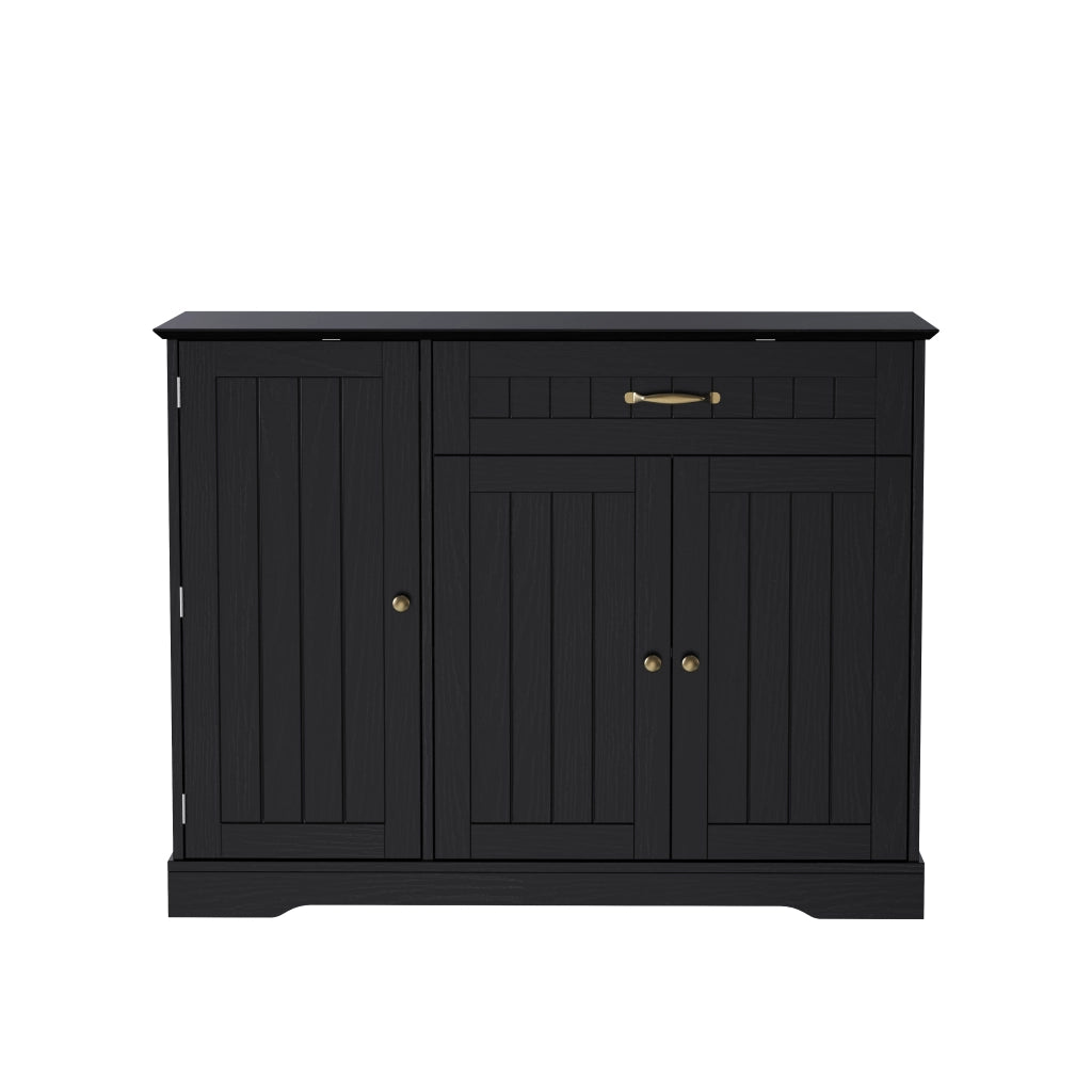 Credenza con 3 Ante e Cassetto ¨C MINIMAL ¨C Nero