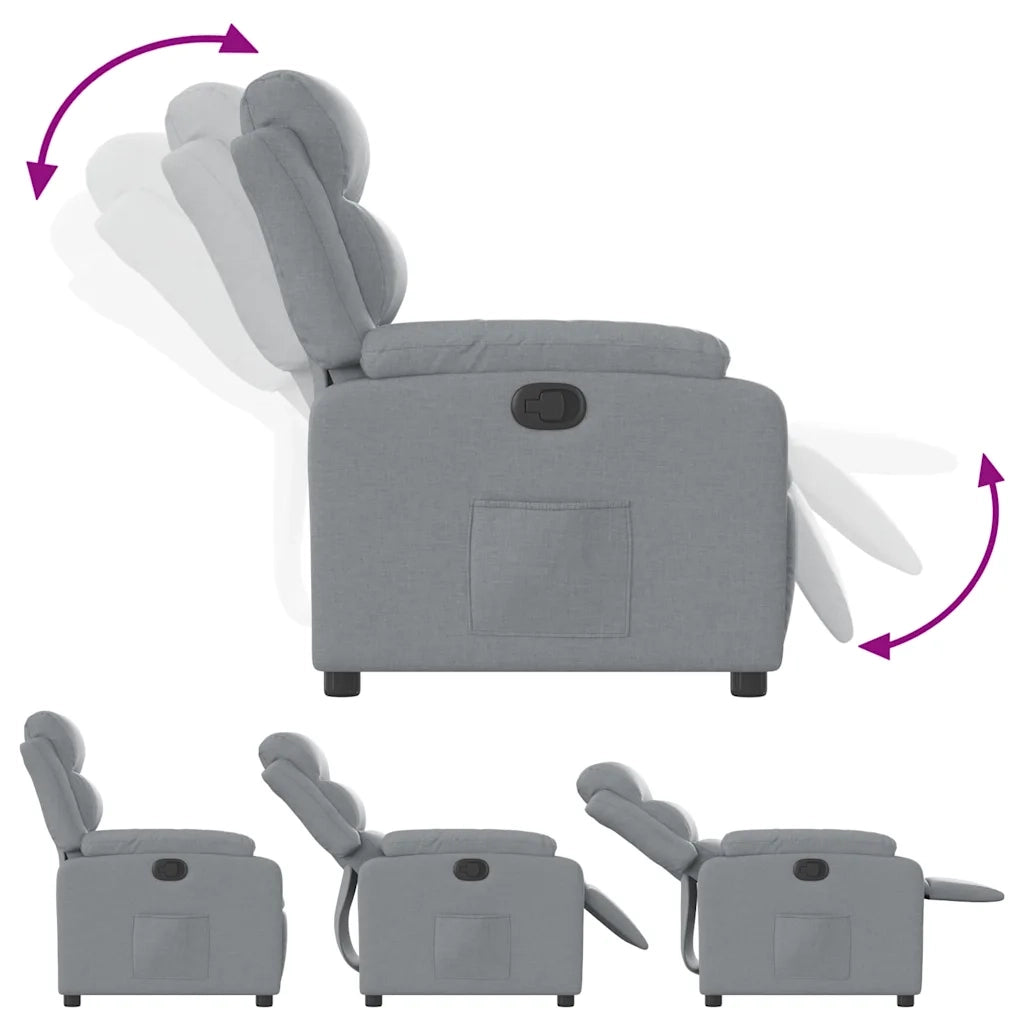 Poltrona reclinabile in tessuto grigio chiaro 3205720