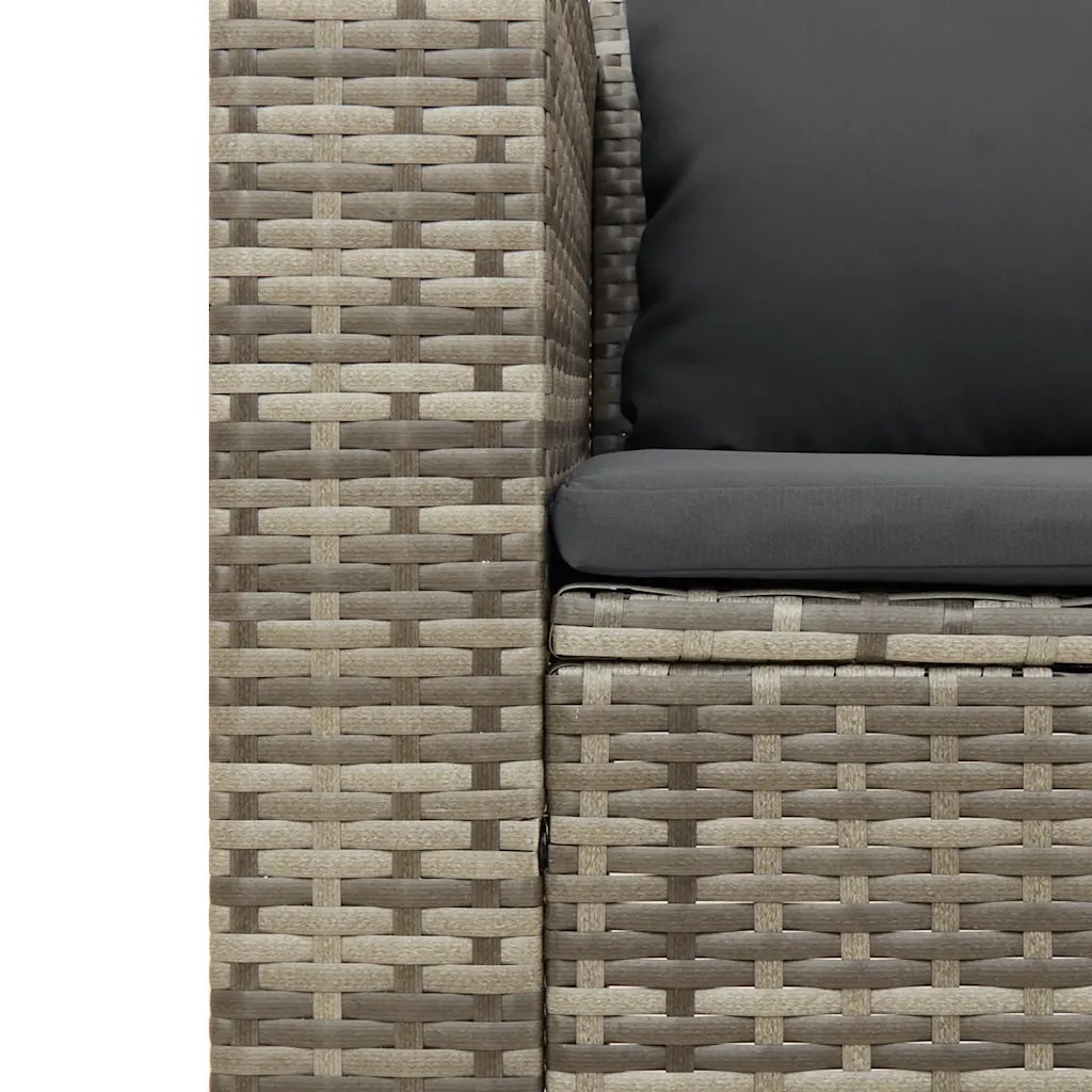 Set Divano Giardino 5 pz con Cuscini Grigio Polyrattan Acacia 365726