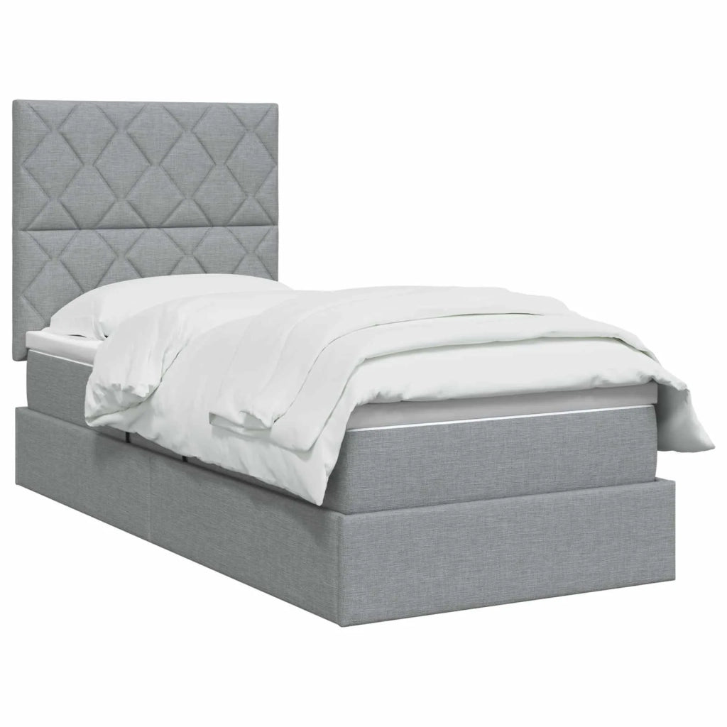 Letto con contenitore LED e materasso Grigio Chiaro 90 x 200 cm 3459981