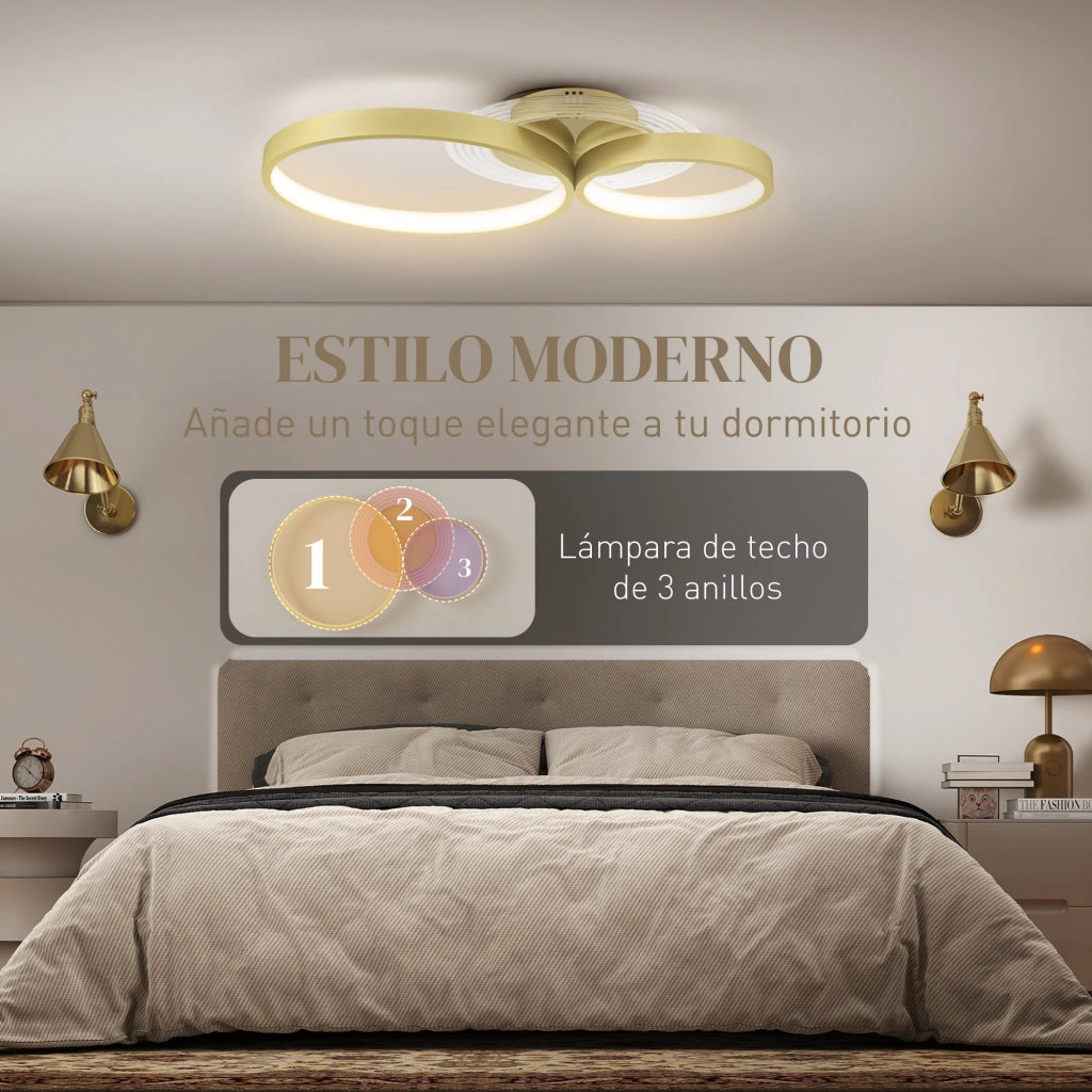 Lampada a Soffitto LED 40W 3000K/4000K/6500K ¨C Minimal ¨C Dorato