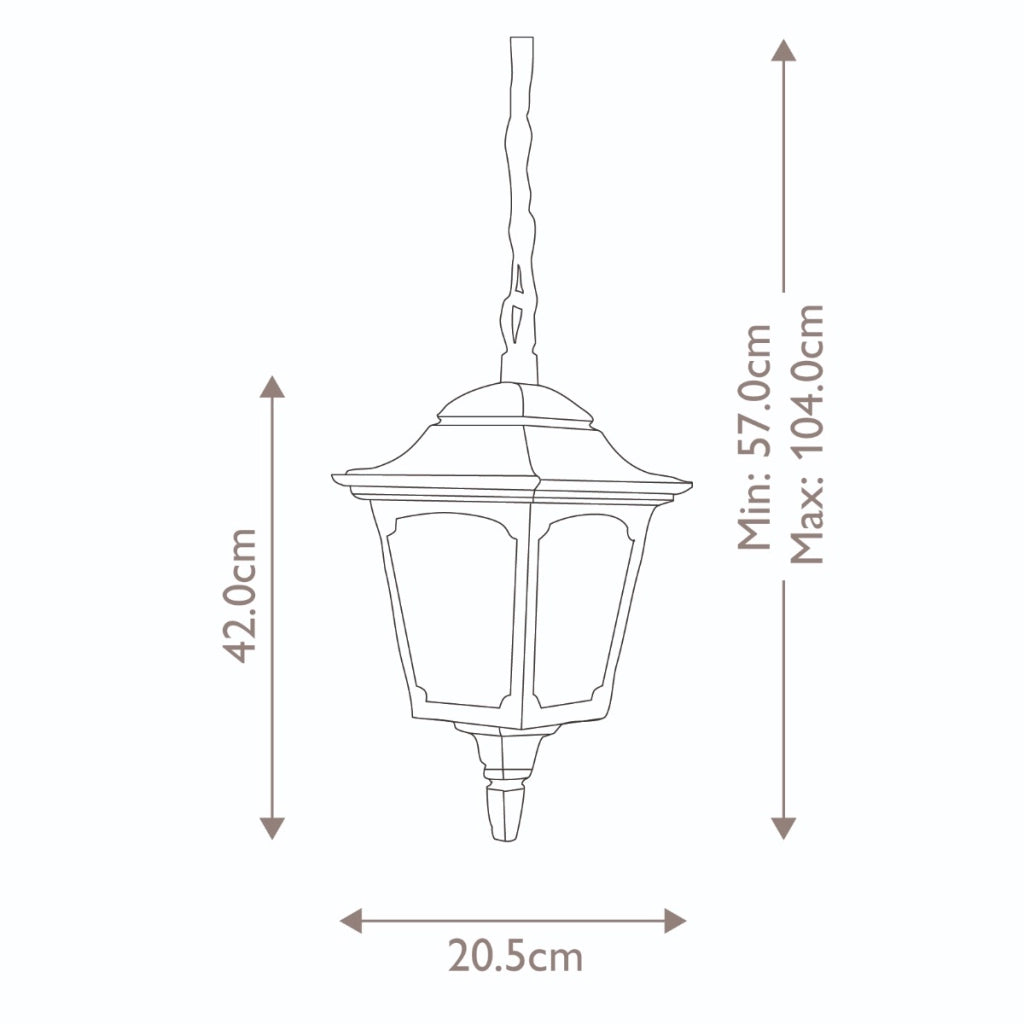 Lampada sospesa esterna Chapel Elstead nera E27 IP44