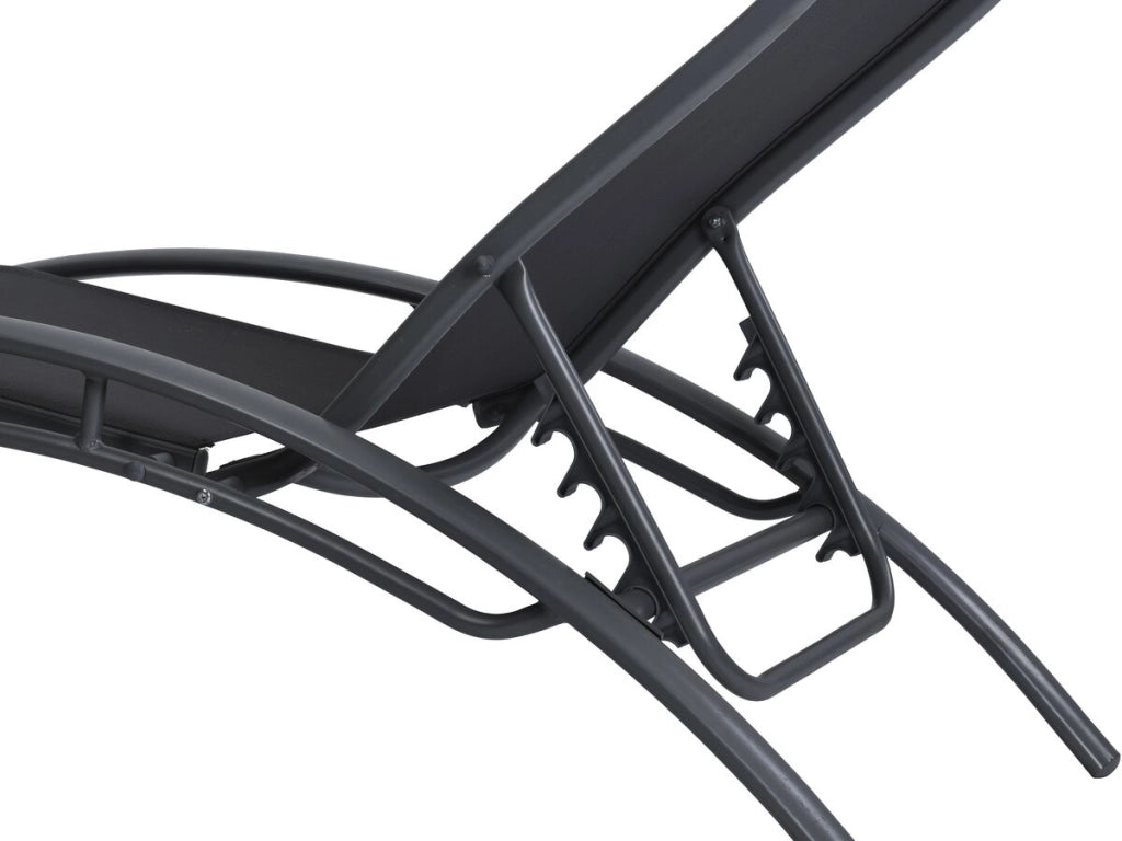 Set di 2 lettini prendisole Beauty "Phoenix" in alluminio Nero
