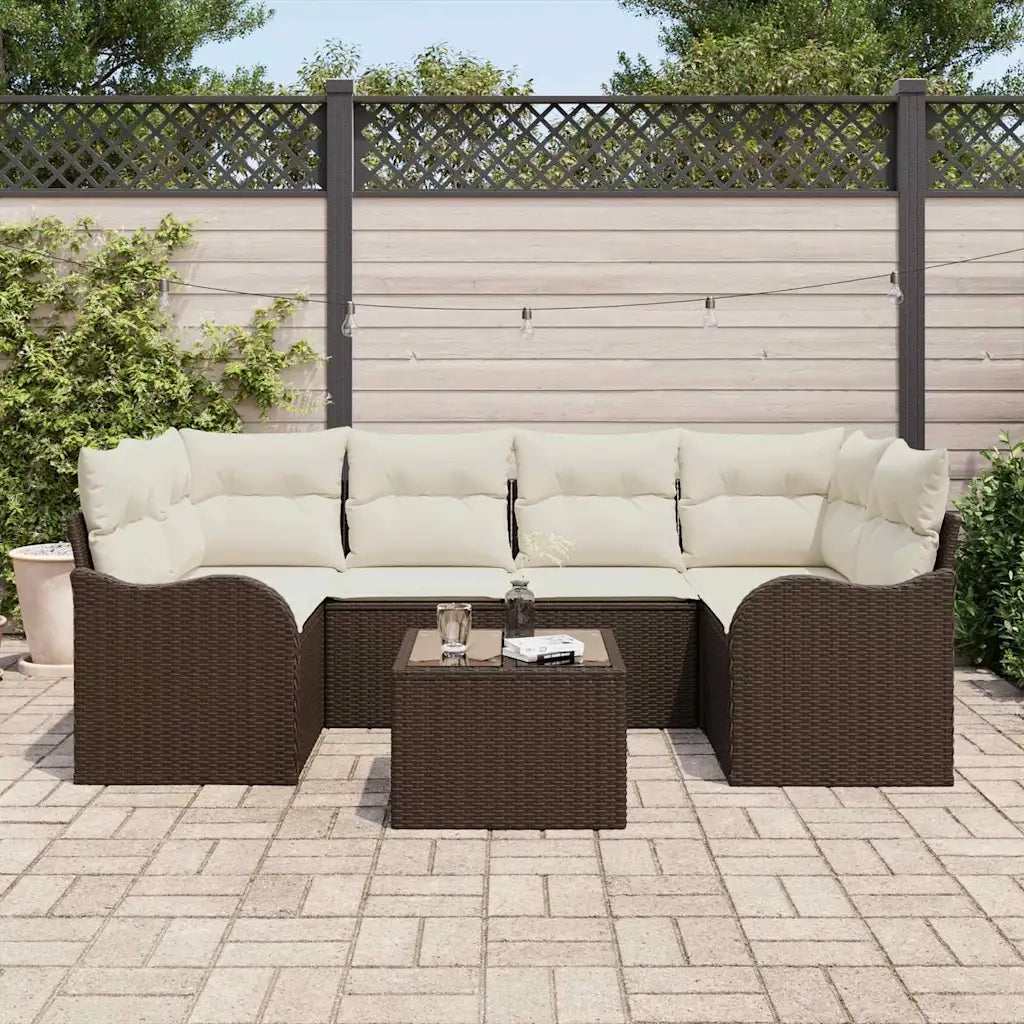 Set Divano da Giardino Marrone 55 x 55 x 37 cm polyrattan 3345598
