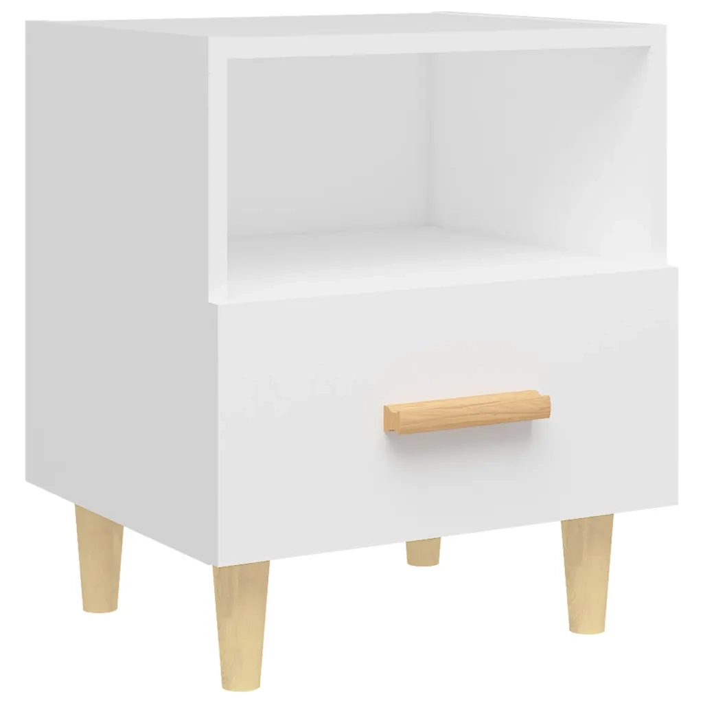 Comodino-Tavolino da notte Bianco 40x35x47 cm