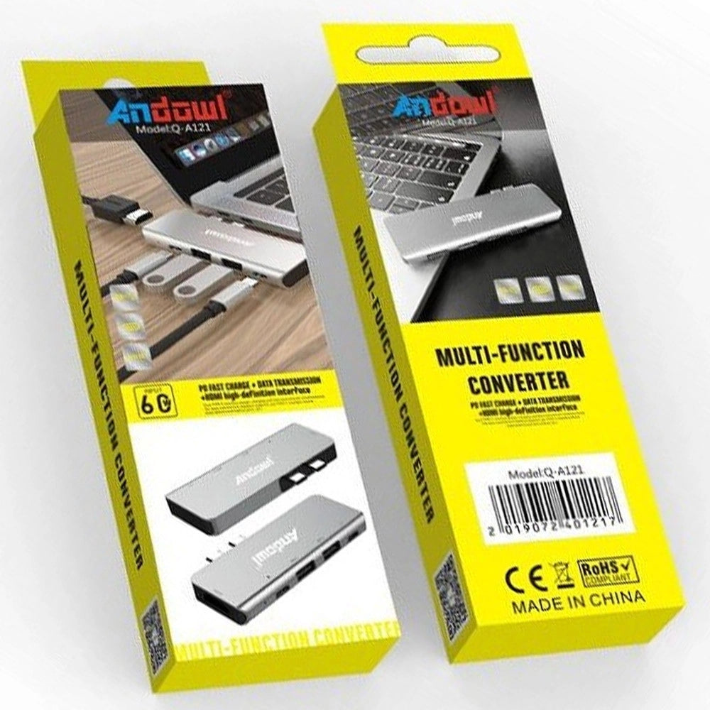 Trade Shop - Adattatore Convertitore Hub Multifunzione Per Computer Di Tipo C Hdmi Usb Q-a121 -
