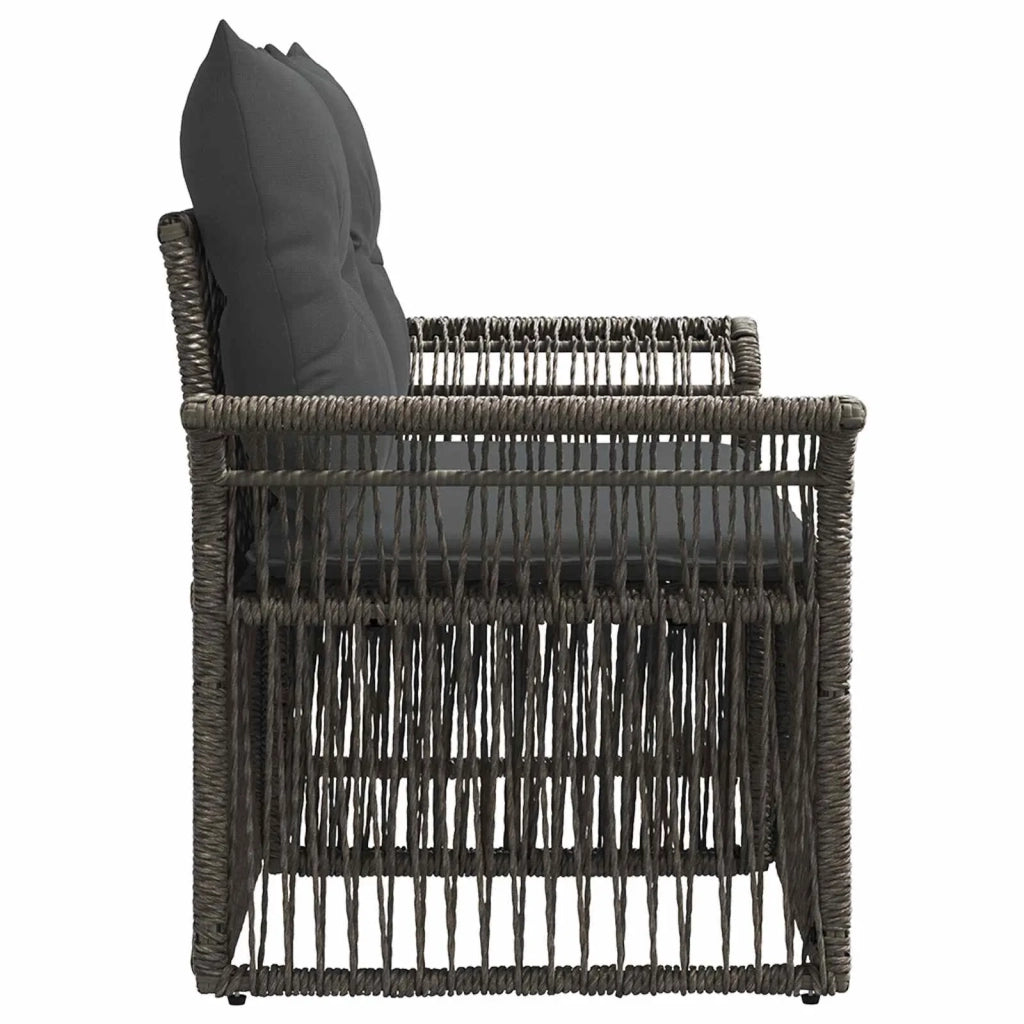 Divano da giardino 2-Numero di posti Grigio polyrattan 42026693