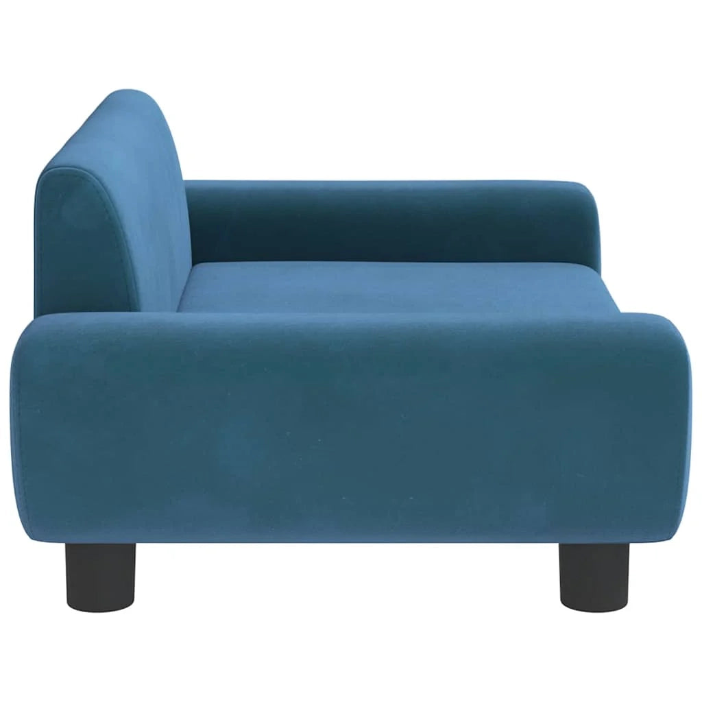 Cuccia per cani con cesto divano confortevole 70 x 45 x 33 cm velluto blu 02_0042874
