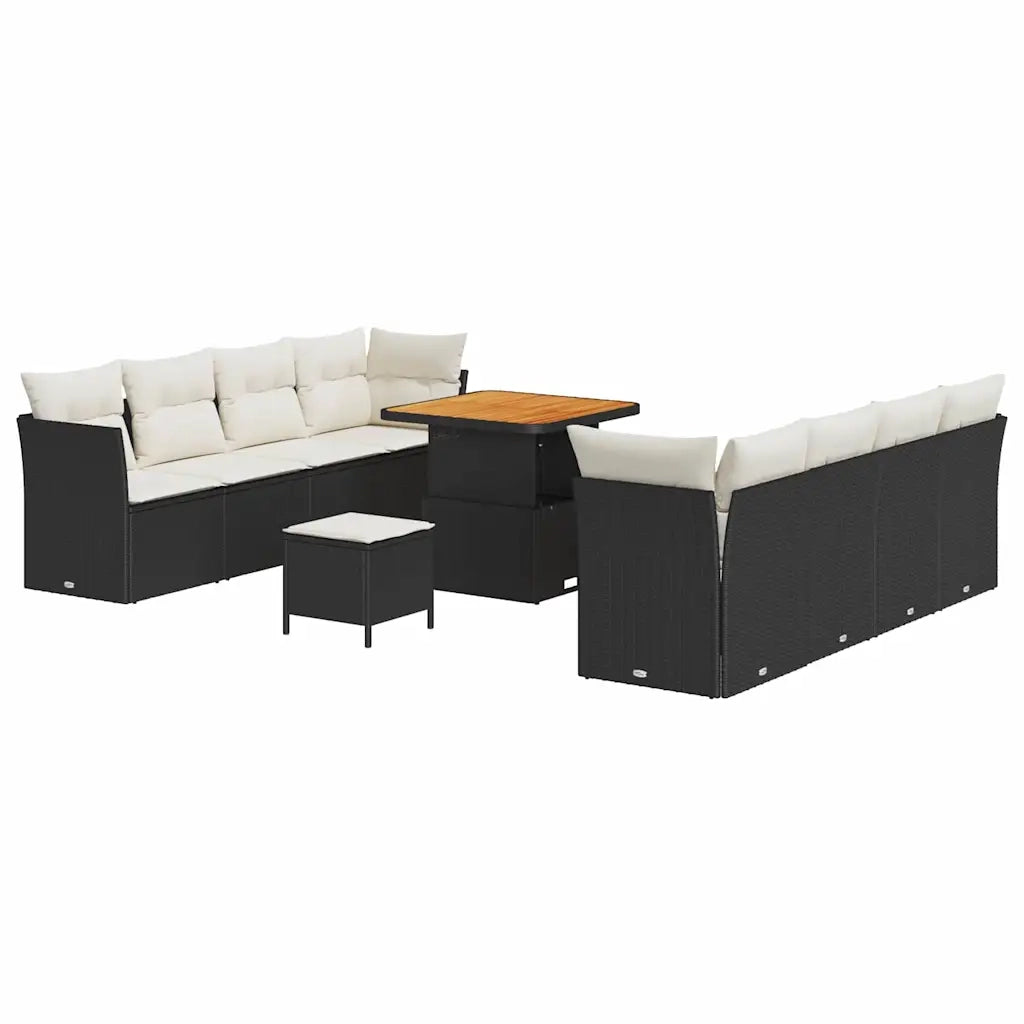 Set Divano da Giardino 11 pcs Nero polyrattan 3361455
