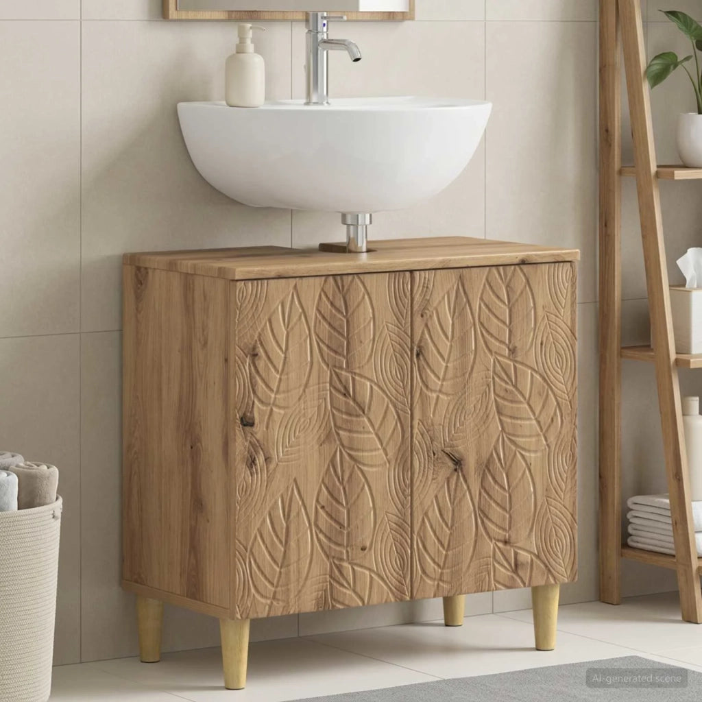 Armadio per Lavabo da Bagno DELFT Rovere Artigianale 897014