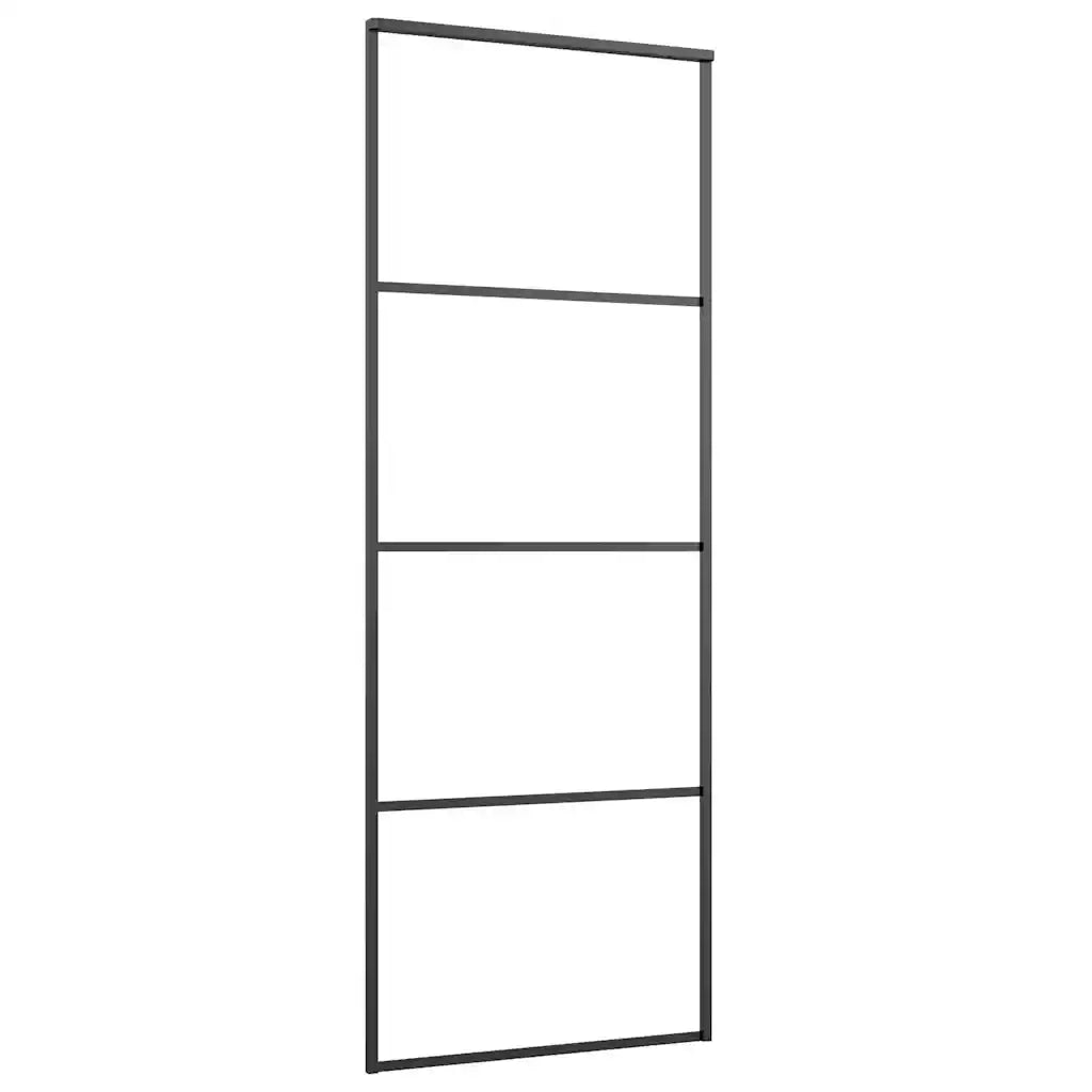 Porta Scorrevole con Ferramenta Nera 76x205 cm in Vetro ESG 3375796