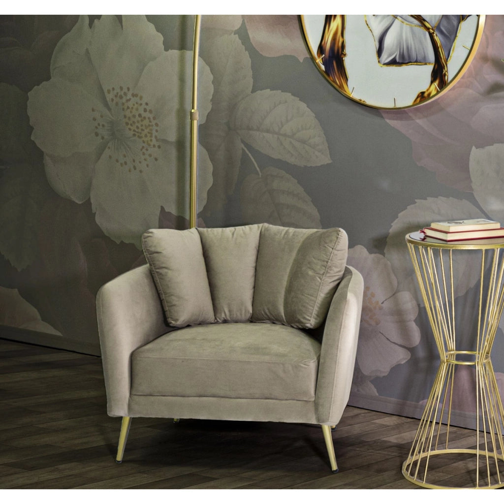 Poltrona VKH325, Grigio, Legno, 88x77x74 cm