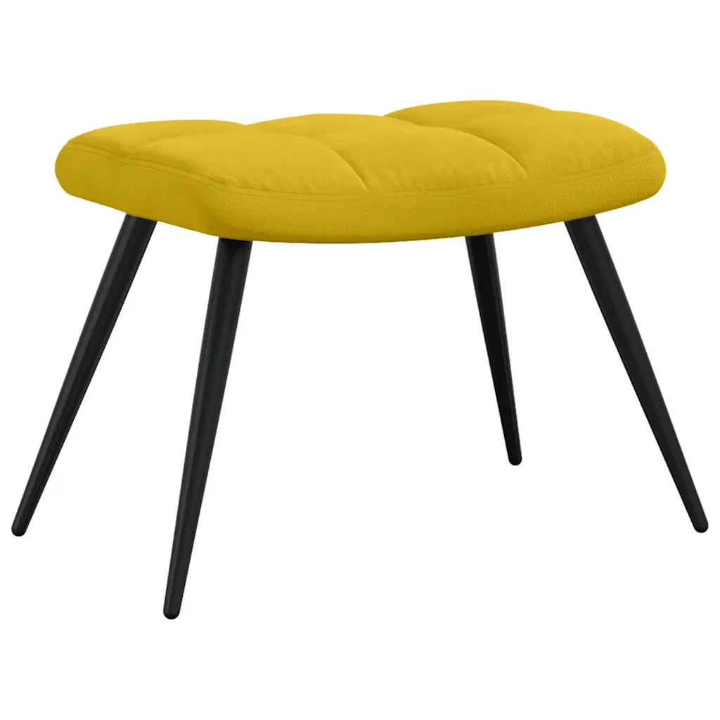 Poltrona Relax | Sedia Relax con Sgabello in Velluto Giallo Senape