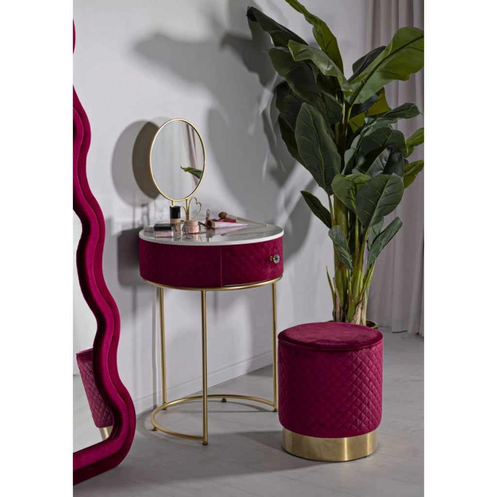 Comodino VKH756, Rosso, Legno, 52x52x70 cm