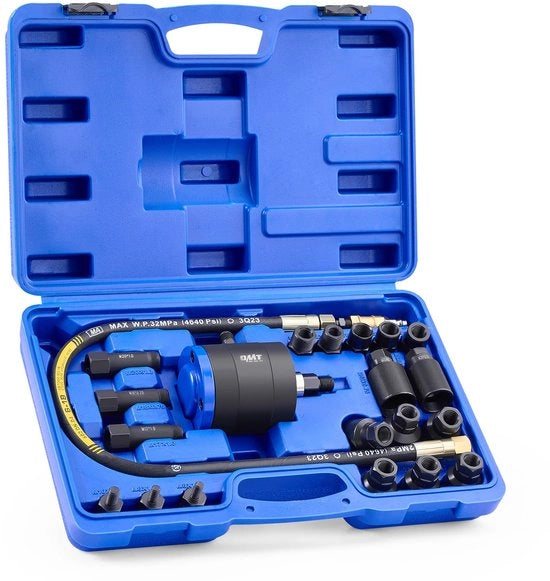 Tiratrice Iniettori Diesel 23-delice Tiratrice Iniettori Pneumatica con 19 Adattatori 

Specifiche tecniche: 
- 23 delice di tiraggio
- 19 adattatori inclusi
- Pneumatica