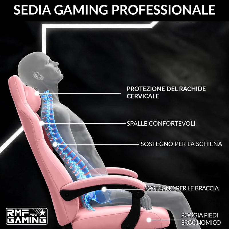 SEDIA DA GAMING COLORE ROSA
