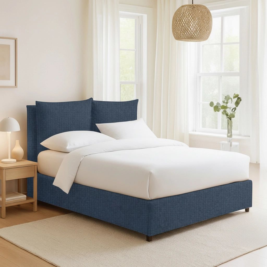 Penrith, Letto Singolo Sfoderabile Made in Italy, blu