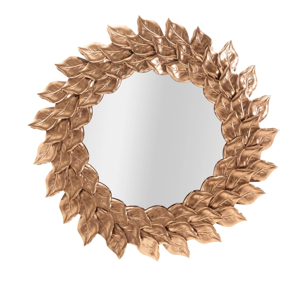 Specchio da parete elegante in rame con cornice decorativa cm ø 73x5