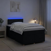 Letto box spring con materasso Nero 120 x 200 cm Tessuto 3452913