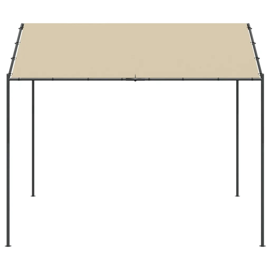 Tenda a Baldacchino-Tenda da giardino Beige 3x3 m in Acciaio e Tessuto