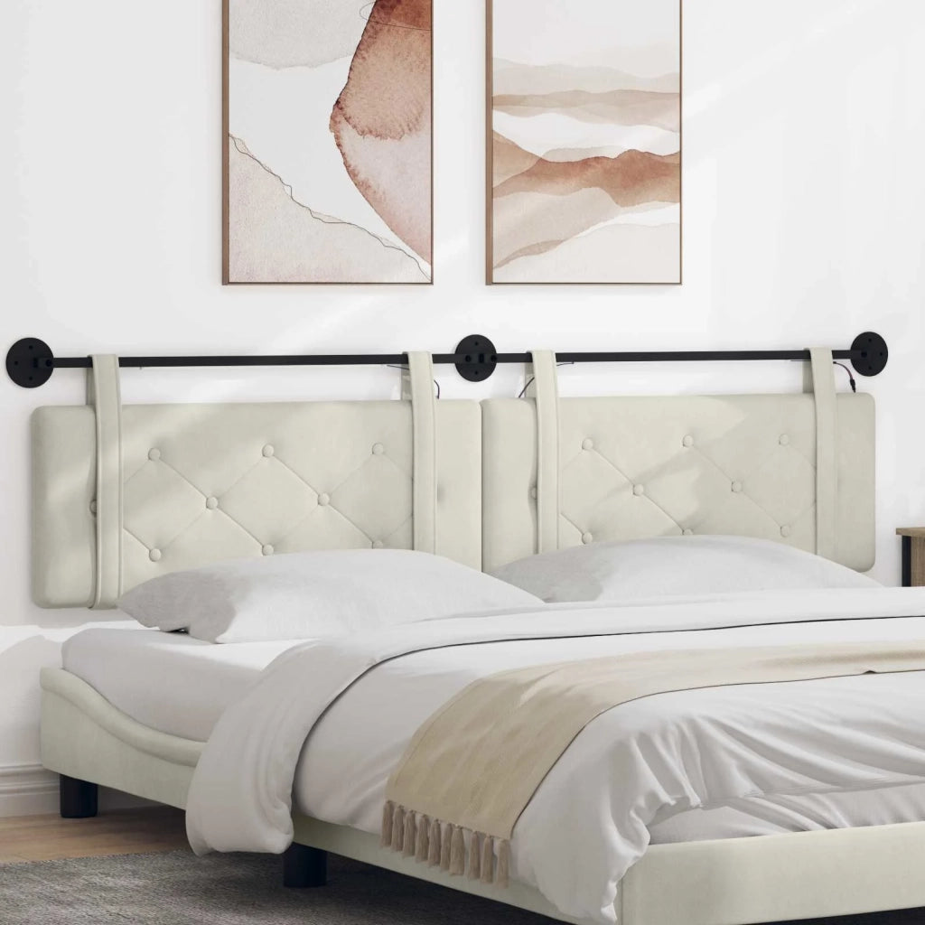 Testiera | Testata sospesa Con luce LED Crema Velluto