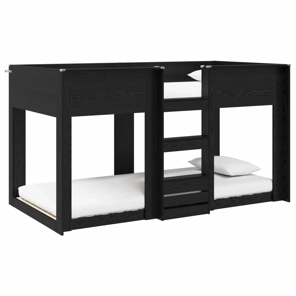 Letto a Castello per Bambini Rovere Nero 75 x 190 cm
