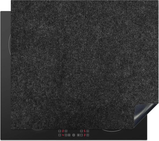 Protezione Induttiva 60x52 cm - Decorazione Cucina Protezione Piastra Cottura - Mat Anti-Slittamento - Design Pietra Nera