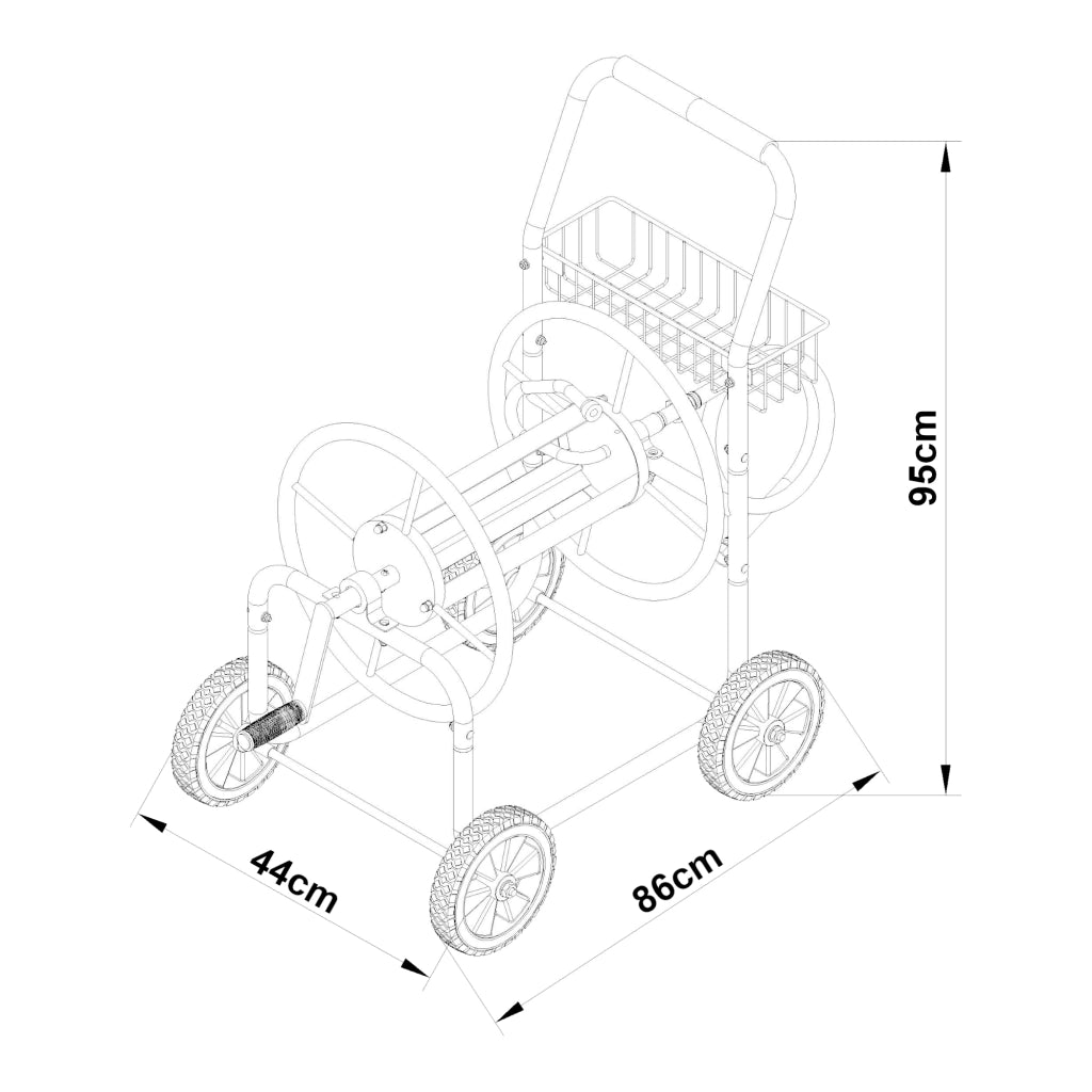 Carrello Avvolgitubo Pescaza in Metallo 86 x 44 x 95 cm  pro.tec