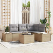 Set Divano da Giardino Beige e Grigio Chiaro polyrattan 3355719