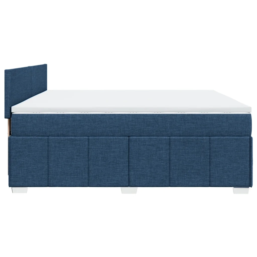 Giroletto a Molle con Materasso Blu 200x200 cm in Tessuto