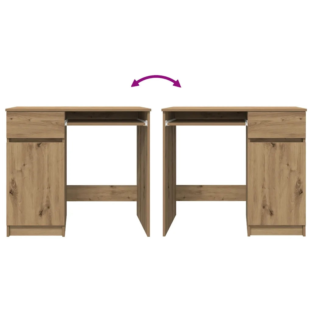 Scrivania Rovere Artigianale 86x49x76 cm in Legno Multistrato 861831