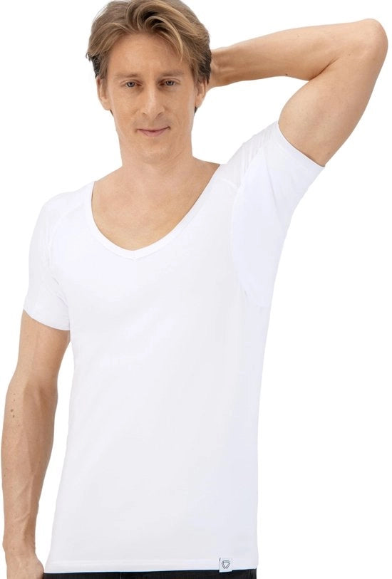 Maglietta anti-sudore per uomo - T-shirt con cuscinetti ingegnerizzati per l'asciugatura - Manica corta - 75% più assorbente - Maglietta per la traspirazione con MicroModal
