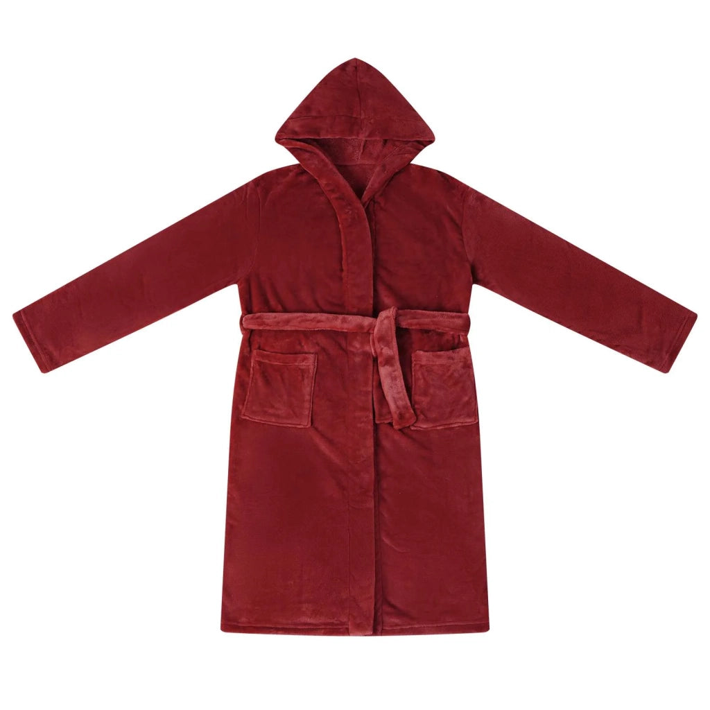 Accappatoio con Cappuccio Rosso Bordeaux l Flanella 42017257