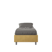 Letto 1 Piazza e Mezzo Sommier 120x210 cm con Rete e Contenitore Azelia Ocra
