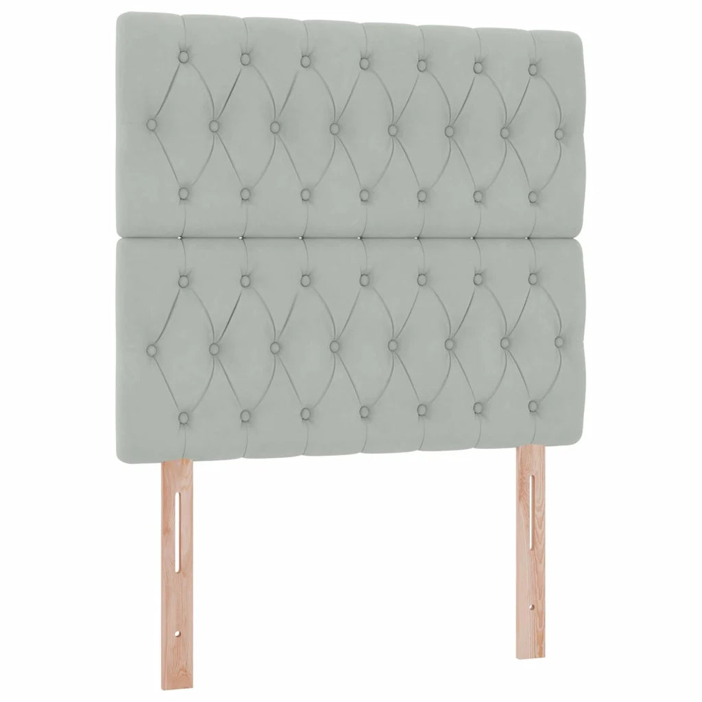 Letto con contenitore e LED Grigio chiaro 100 x 200 cm Velluto 3372705