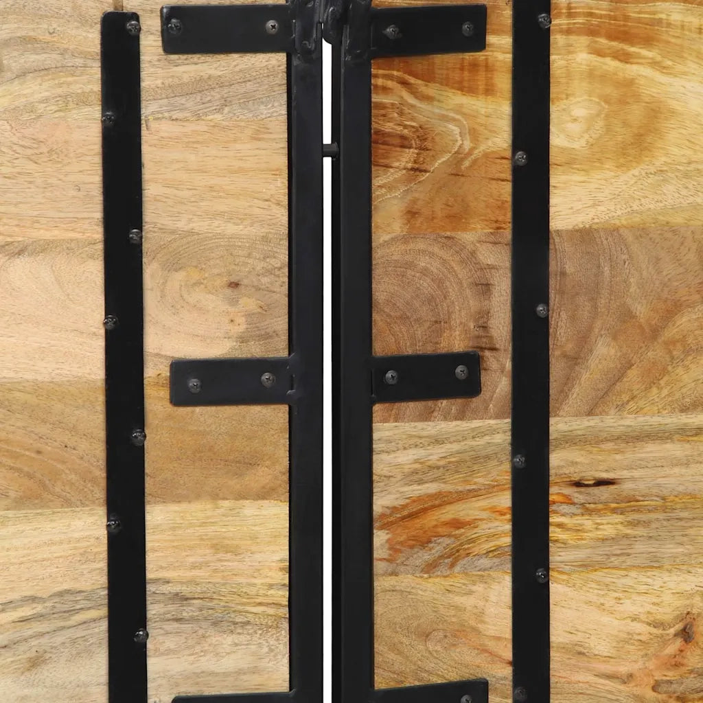 Testiera-Testata 200 cm in Legno Massello di Mango e Ferro