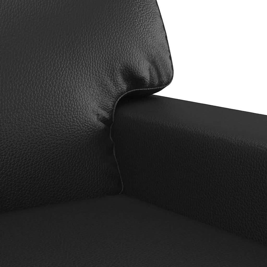 Divano a 2 Posti-Sofa 2 Posti Nero 140 cm in Similpelle 253837
