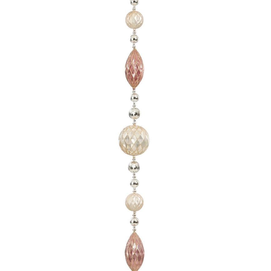 GHIRLANDA PALLINE ROSA E  AVORIO 270CM EDELMAN