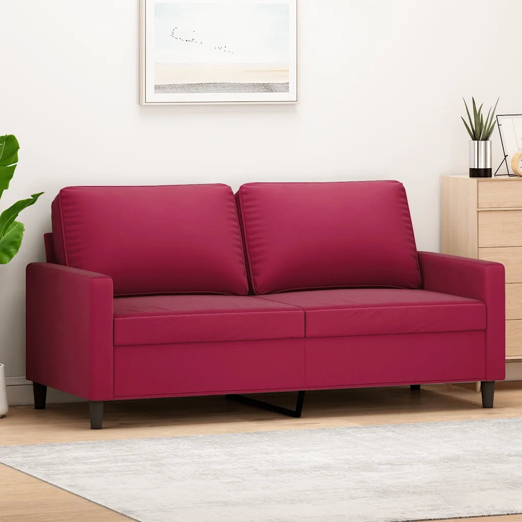 Divano a 2 Posti Rosso Vino 140 cm in Velluto 359203