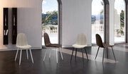 Sedia Martina in similrattan marrone con struttura in metallo grigio scuro - Design ergonomico per sala da pranzo 38x43x86,5 cm