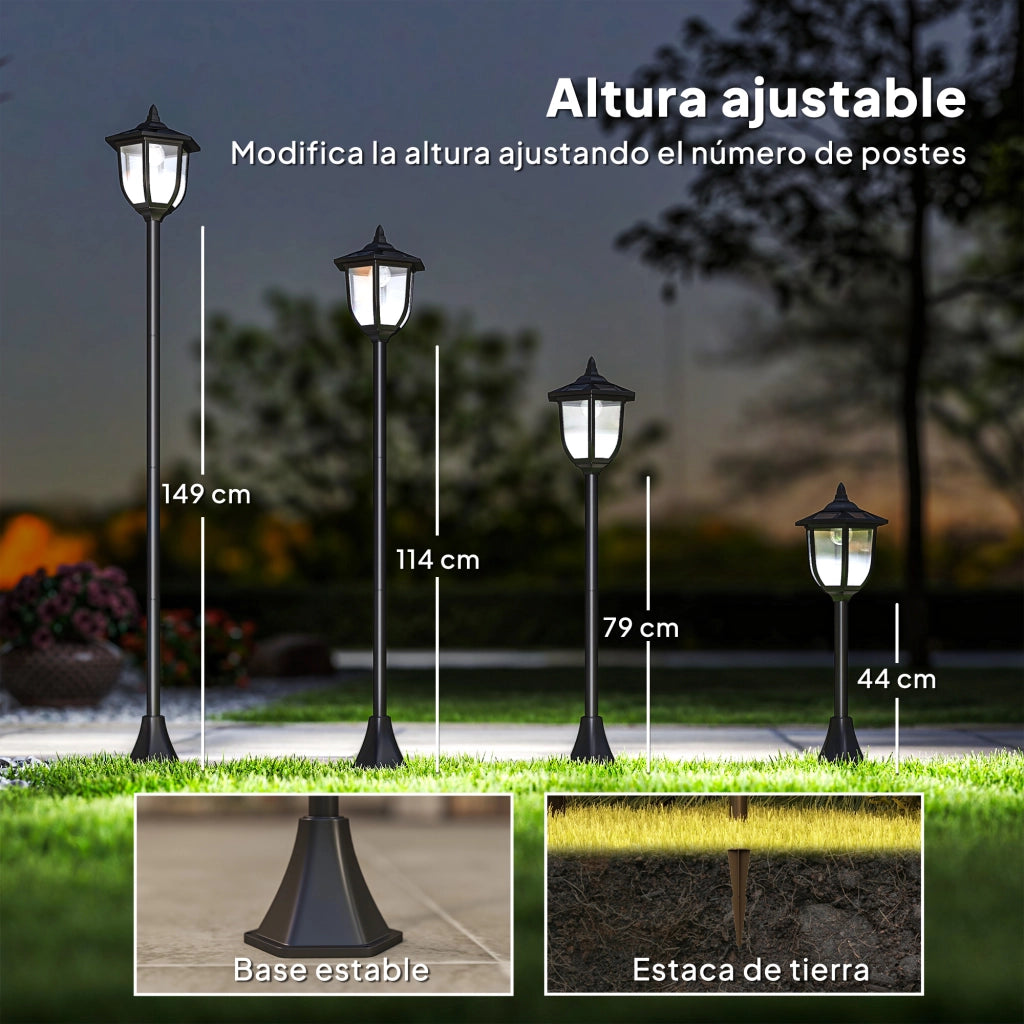 Lampada Solare da Giardino ¨C Minimal ¨C Nero 26,5x177 cm