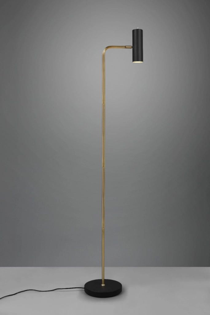 Lampada da terra Trio Marley oro/nero in metallo GU10 151cm