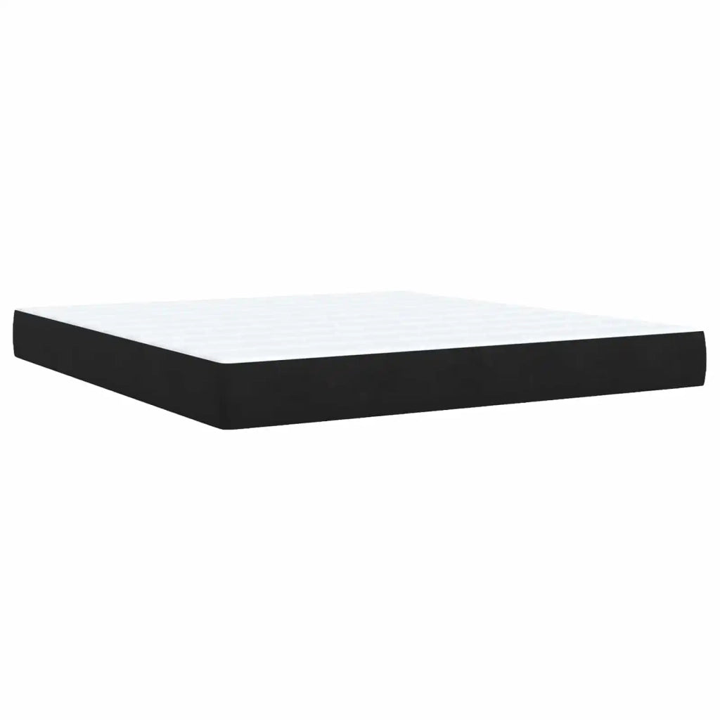 Letto box spring con materasso Nero 180 x 200 cm Velluto 3454657